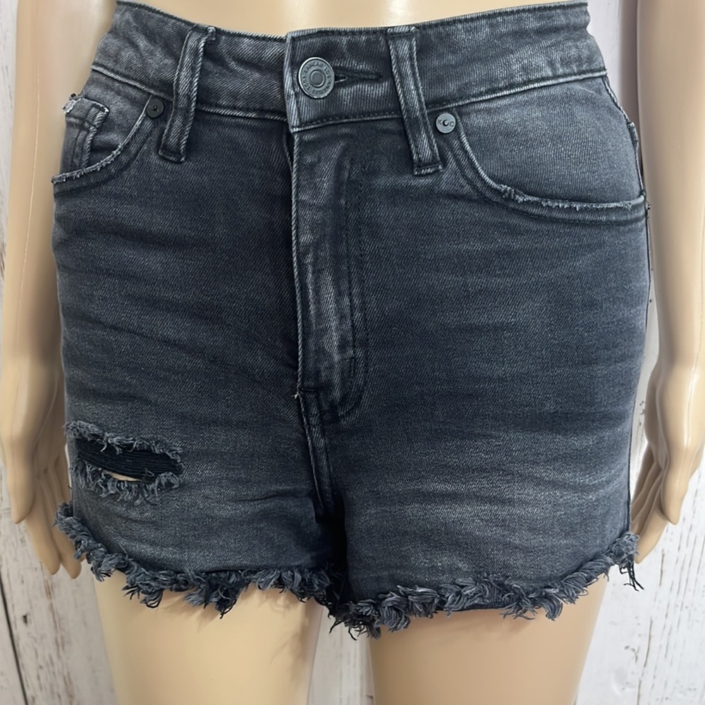 KanCan Black Denim Shorts Distressed Cut Off 3” Inseam Shorts Size 24